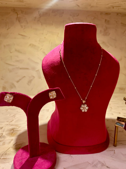 Star Kundan chain set with earrings