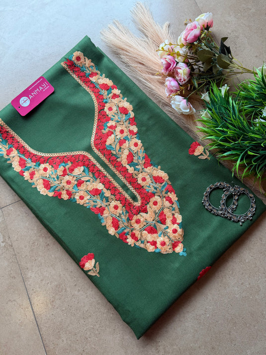 Kashmiri embroidered unstitched coord sets (without shawl)