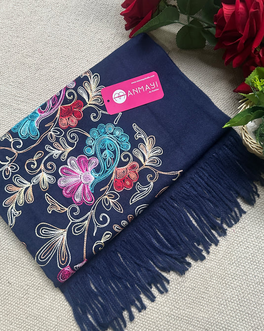 Multi coloured Kashmiri Jaal work stoles