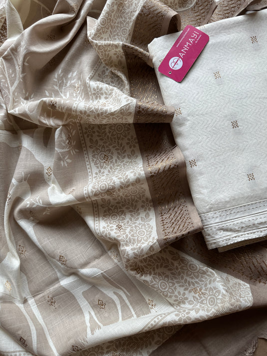 Combination Banarasi cotton suit set