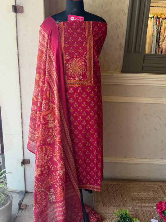 Phulwari palm tree Cambric cotton suit set