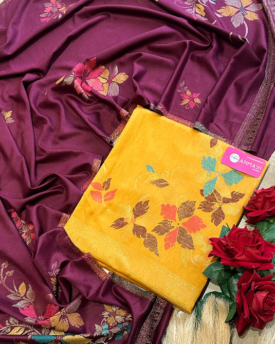 Jamawar semi formal combination suit set