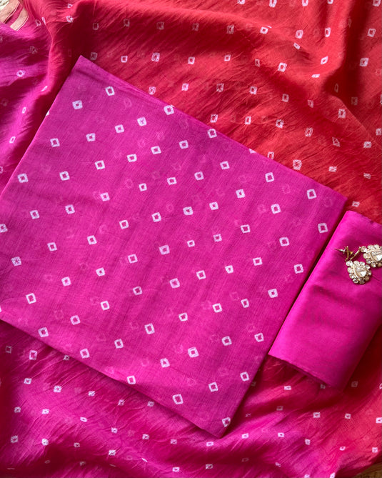 Badhani pure Mul suit set with zari weave dupatta