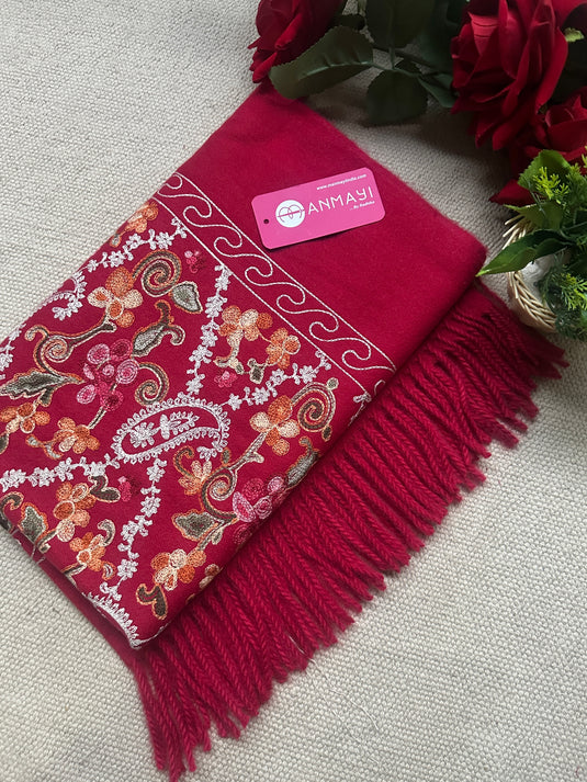 Multi coloured Kashmiri Jaal work stoles