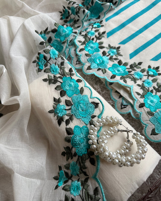 Stripes cotton Parsi work suit sets