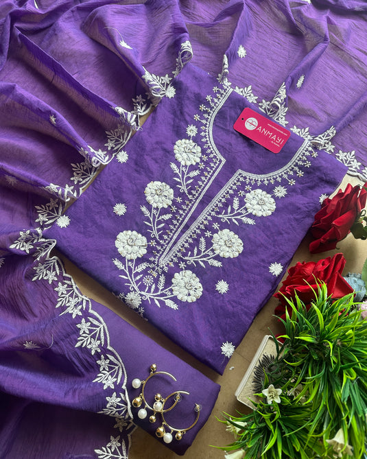 Dori work mul chanderi festive suit set