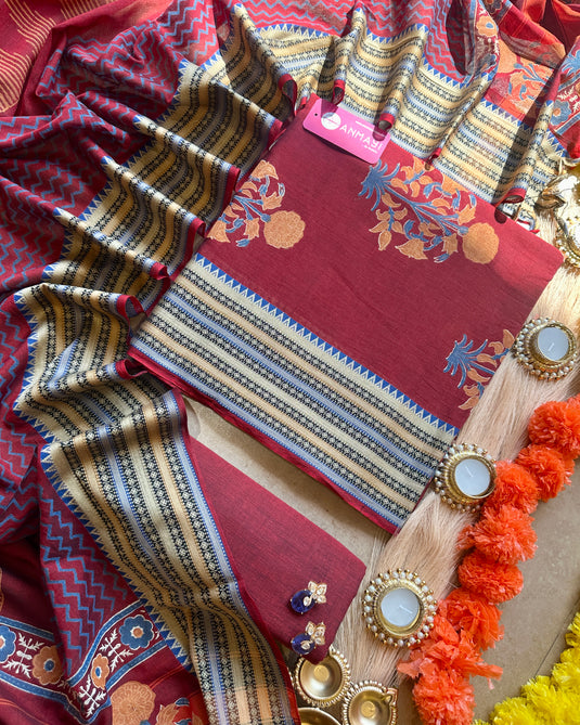 Mangalagiri south cotton block print suit set