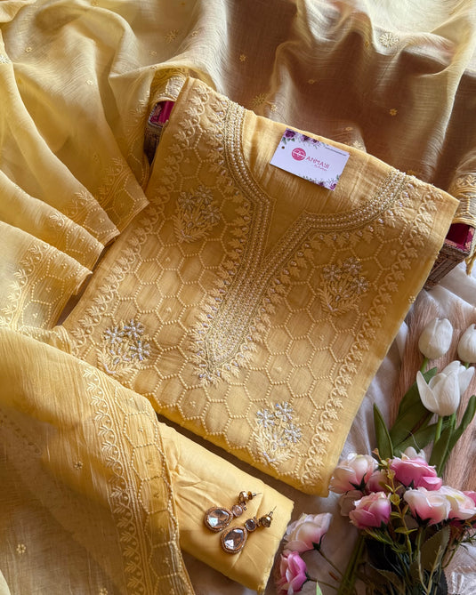Pure Mul Cotton Lucknawi Suit Set