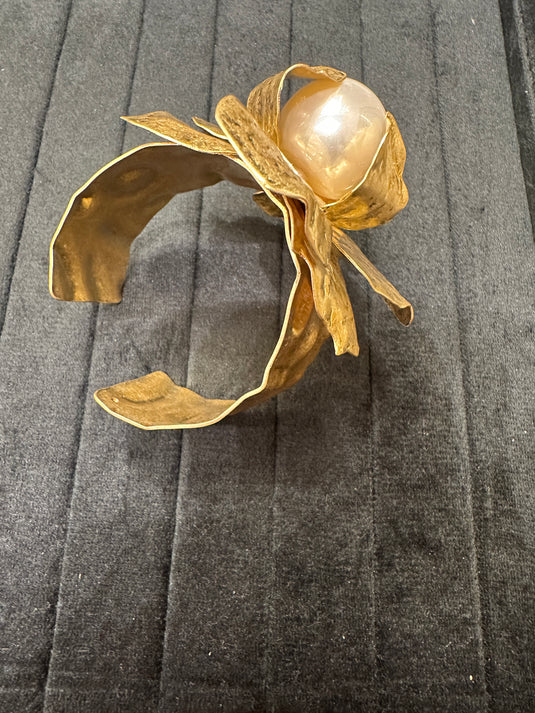 Hidden pearl cuff bracelet