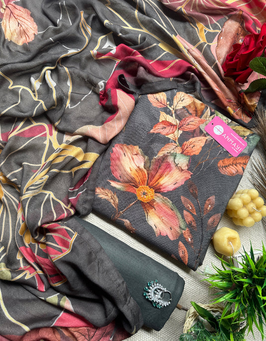 Soft viscose pashmina suit set