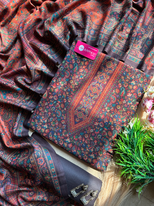 Kani print shawl suit set
