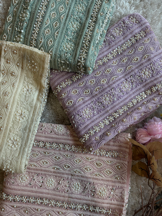 Pastel Jaal Chikankari pure georgette suit set