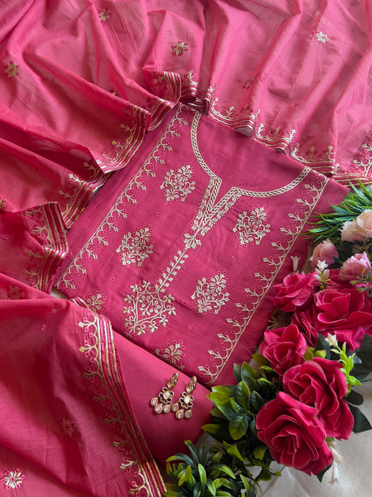 Modal Chanderi panel pita work suit set