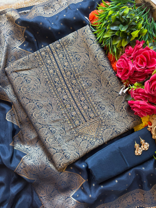 Fine silk brocade suits with Dolla Banarasi dupatta
