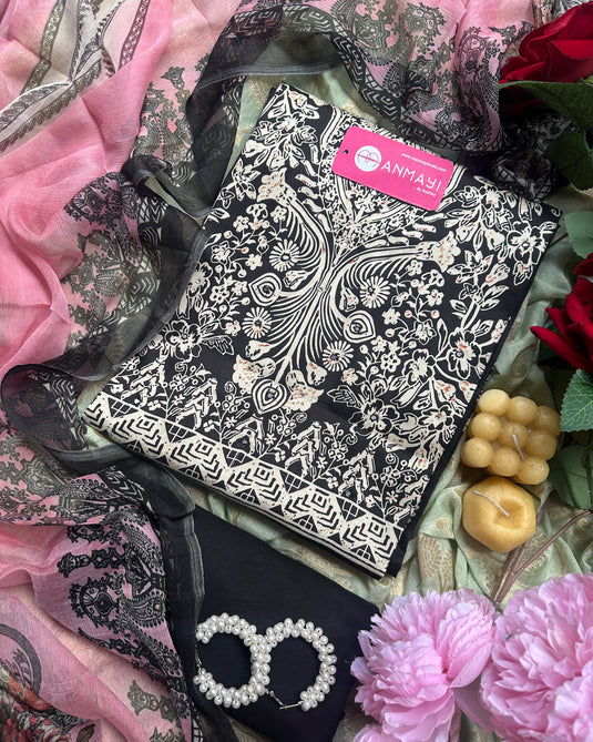 Pakistani print jaam cotton suits with pure chiffon dupatta
