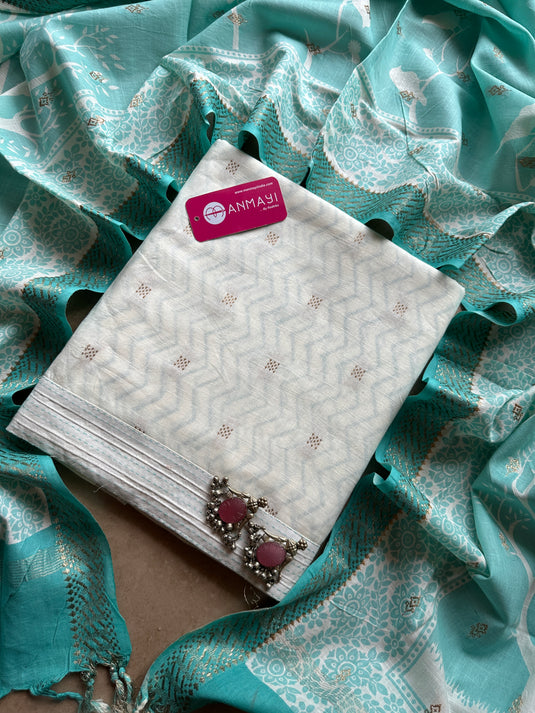 Combination Banarasi cotton suit set