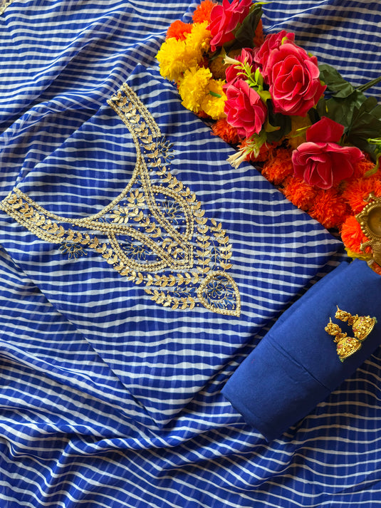 Lehria Georgette pakiza neck pita work suit set