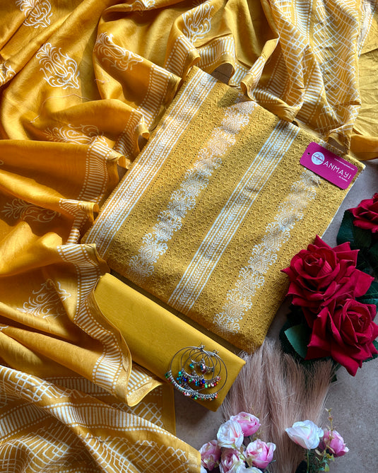 Hakooba pure cotton suits with block print dupatta