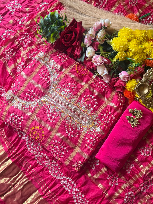 Ghadchola pure gajji silk suit set