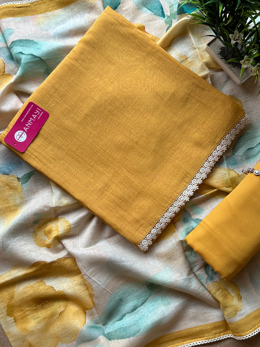 All over pure mul 3D print dupatta suit set