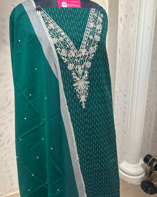 Self weave handloom cotton suit set