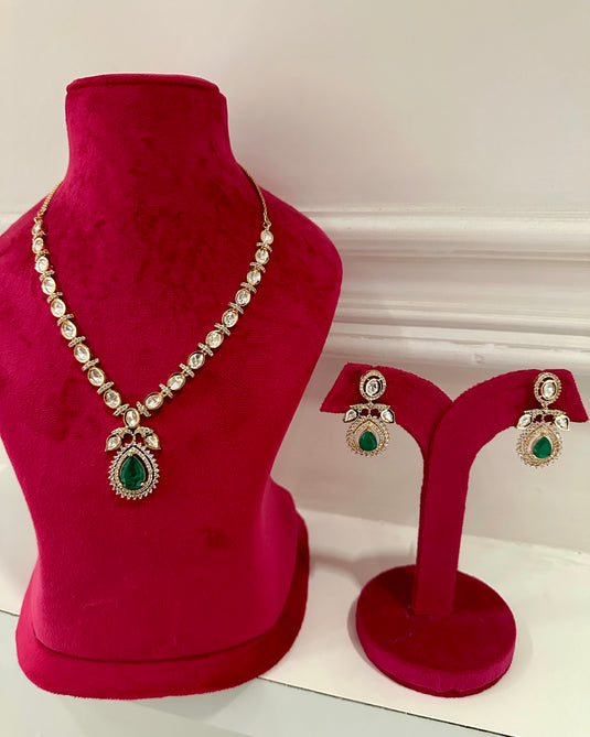 Afreen hanging stone kundan set