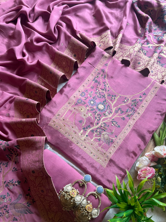Pichwai work dolla silk suit set