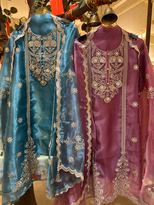 Pure tissue 3D floral dori work suit set