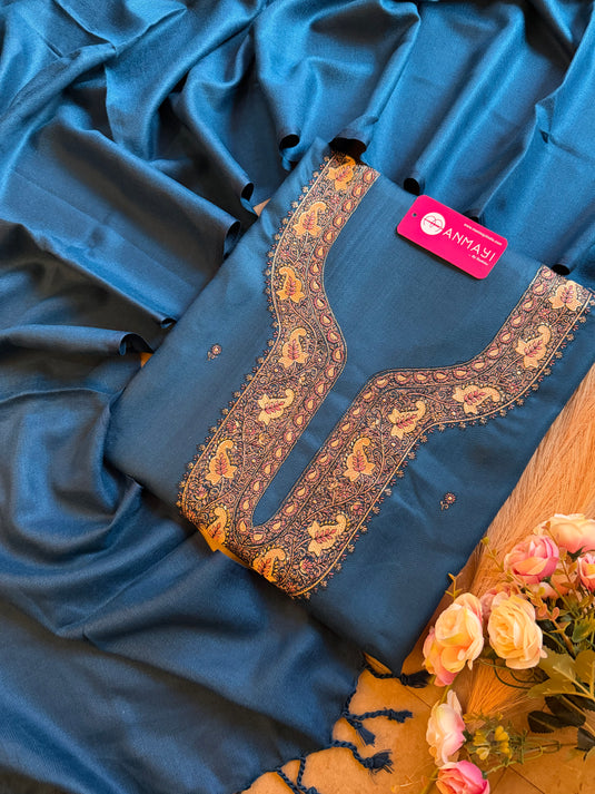 Woollen Kashmiri work all over suit set