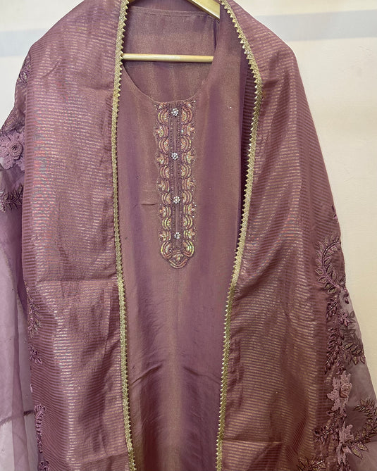 Tissue lilac Banarasi dupatta