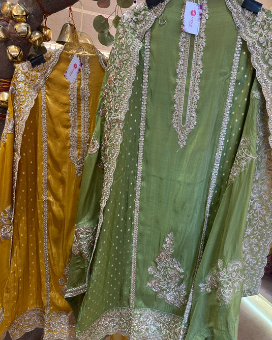 Article 12 Dori sequins work Upada silk suit