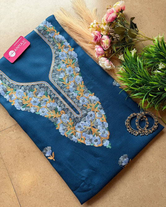 Kashmiri embroidered unstitched coord sets (without shawl)
