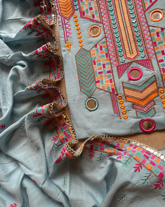 Mirror boho looks muslin suit set