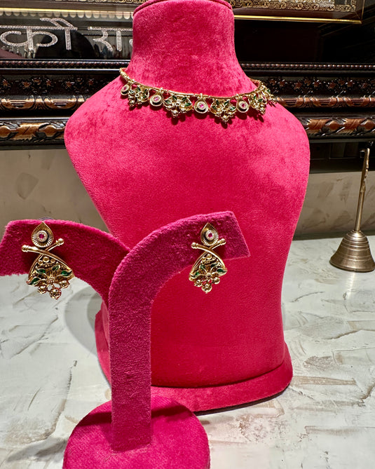 Tiara gold string with earrings