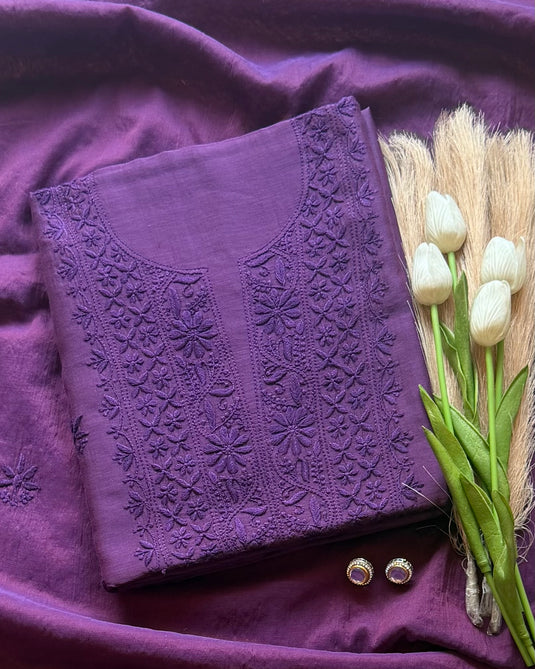 Bakhiya chikankari pure mul suit set