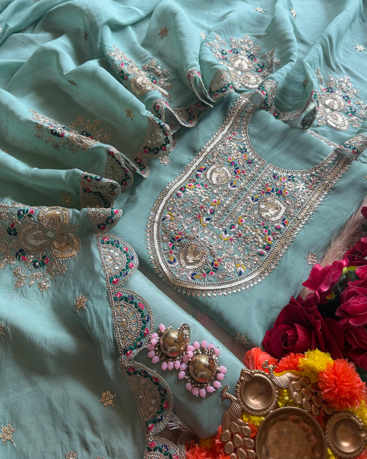 Modal Chanderi Dori work suit set