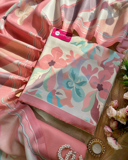 Creamy floral fun spun suit set