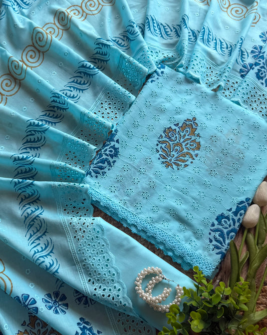 Soft cotton Hakooba block print suit set