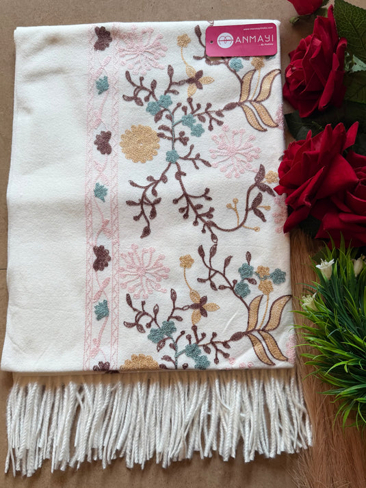 Kashmiri work soft wool stoles