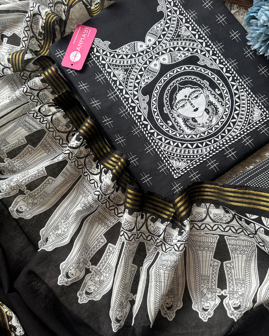 Handloom cotton doll print suit set