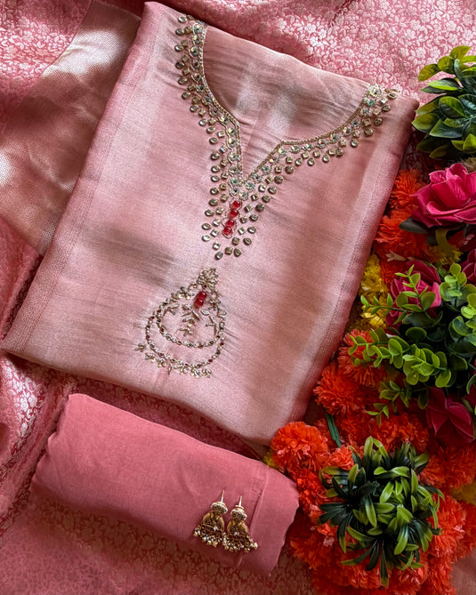 Kanjivaram Kundan work suit set