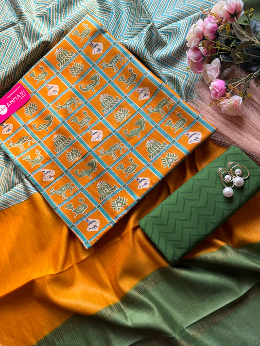 Patan Patola Print Maheshwari suit set