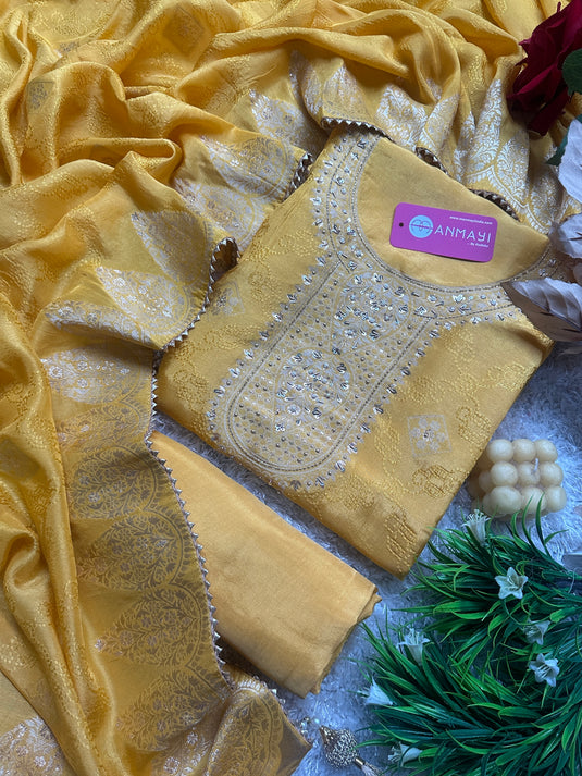 Pure Dolla Silk Banarasi self suit sets