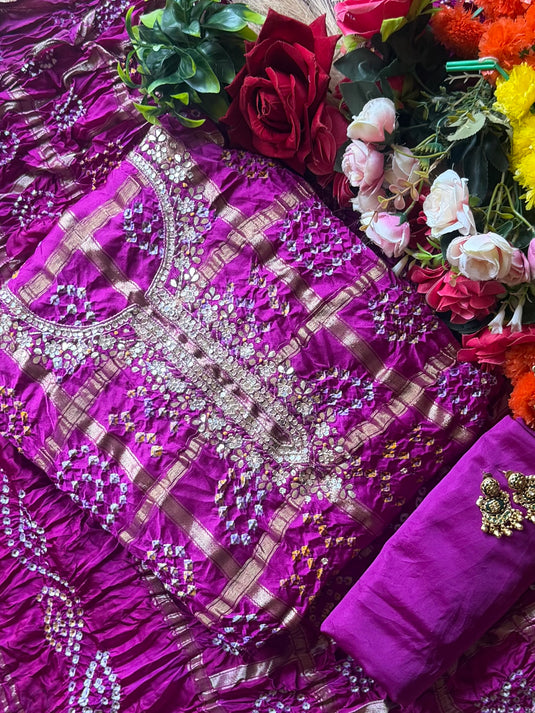 Ghadchola pure gajji silk suit set