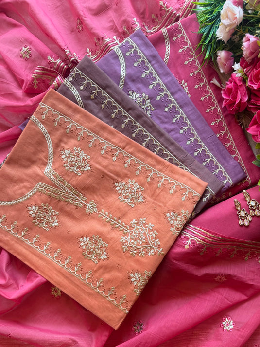 Modal Chanderi panel pita work suit set