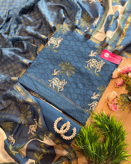 Hakooba pure cotton pichwai suit set