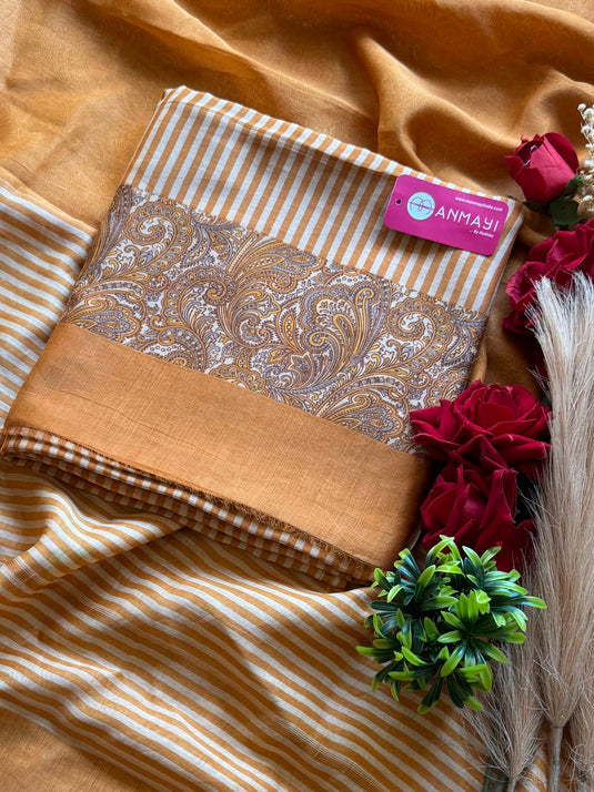 Stripes Kalamkari Maheshwari silk suit set