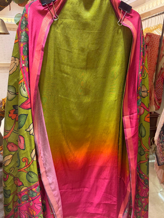 Shaded Maheshwari cotton suits with Madhubani dupatta