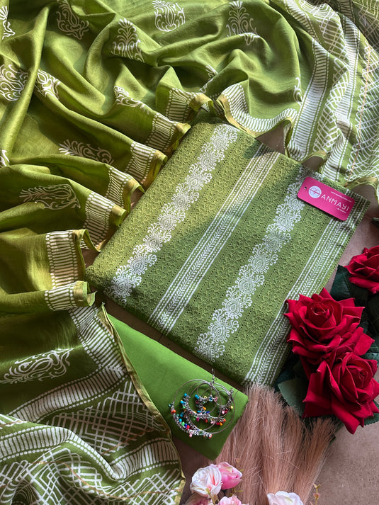 Hakooba pure cotton suits with block print dupatta