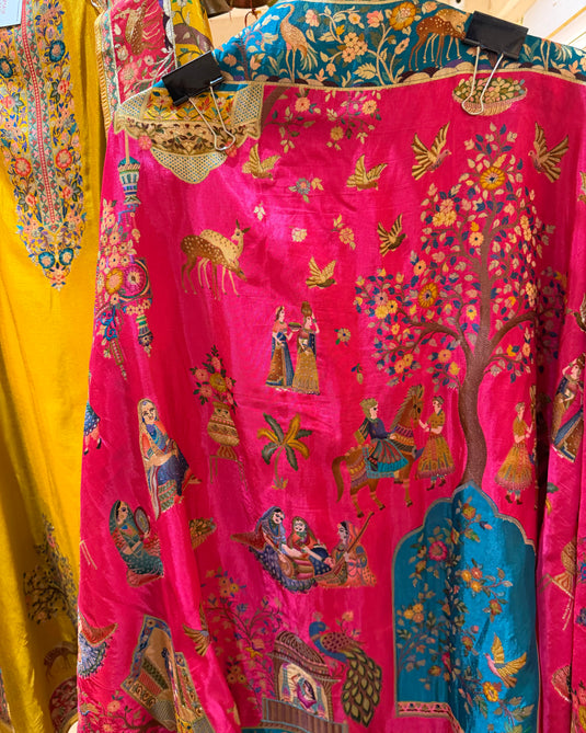 Jamawar weaving pure silk suit set
